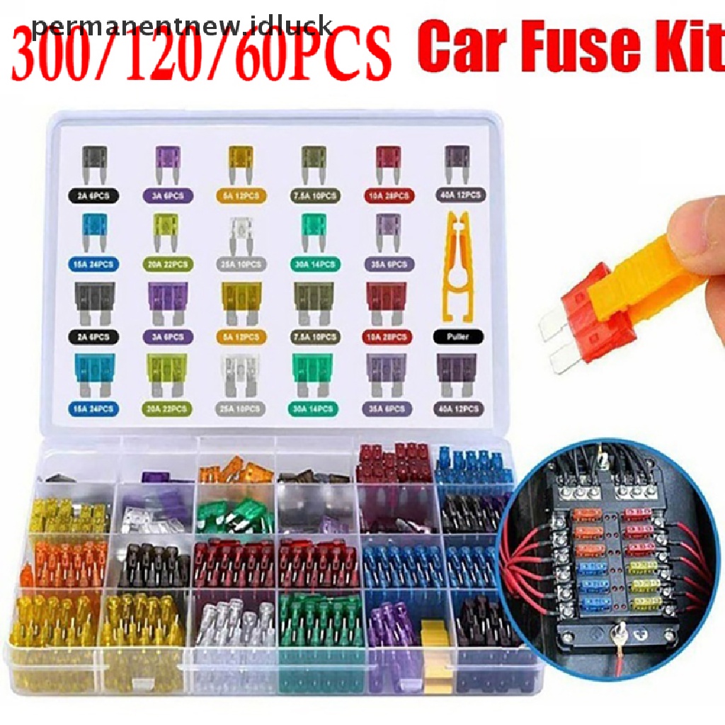 300 / 120 / 60Pcs Kit Aksesoris Mobil Truk Blade Fuse