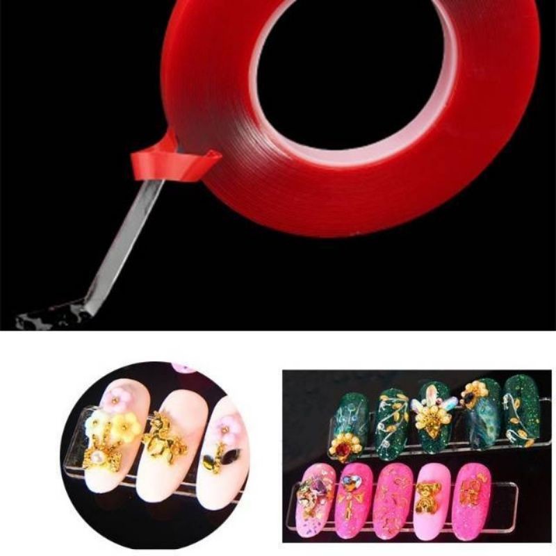 ISOLASI DOUBLE TAPE TIP BENING TRANSPARAN UNTUK MEREKATKAN KUKU / NAIL ART