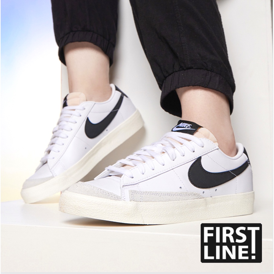 Nike Blazer Low 77 Putih dan Abu-abu Hitam Papan Sepatu Pria Wanita Sepatu Lari Leisure Olahraga Pel
