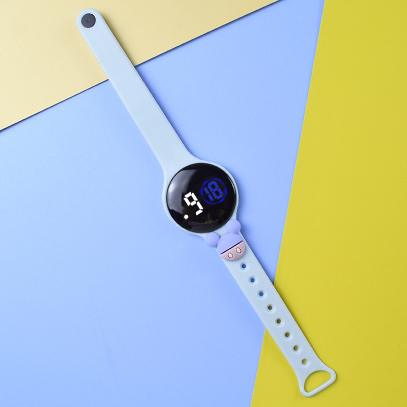 HBS Jam tangan elektronik Jam tangan boneka bulat jam tangan anak-anak plastik renang tahan air 024 - J