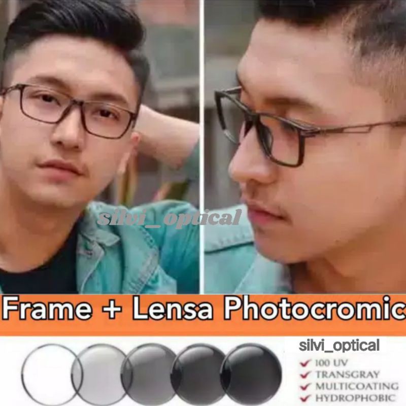 frame kacamata pria / kacamata photocromic pria / kacamata minus pria / kacamata bluecromic