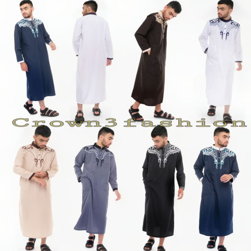 Jubah Pria Viral Terbaru Jubah Ikhwan Bordir Terlaris √ COD OK