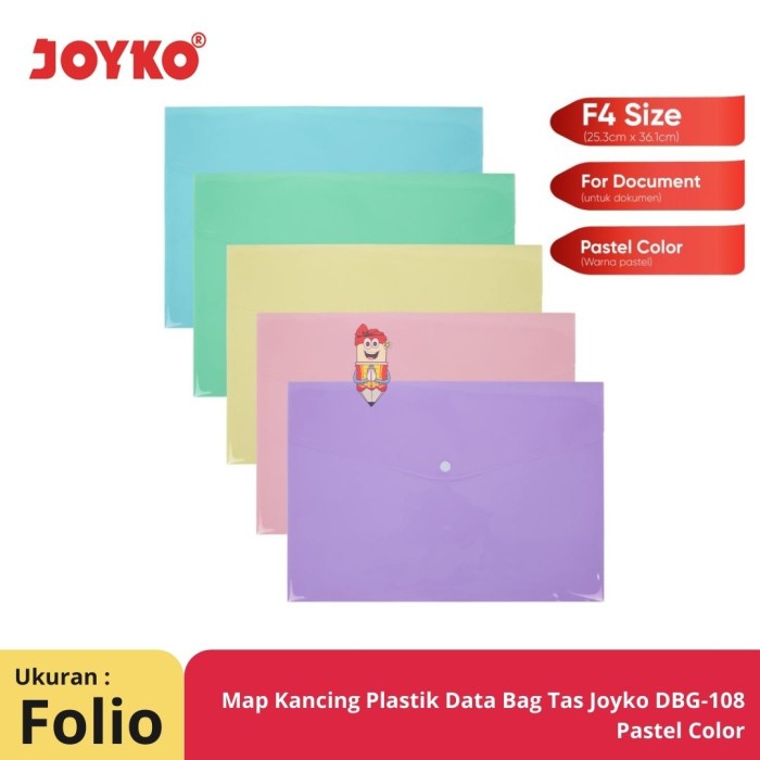 

Map Kancing Plastik Data Bag Tas Joyko DBG-108 Pastel Color