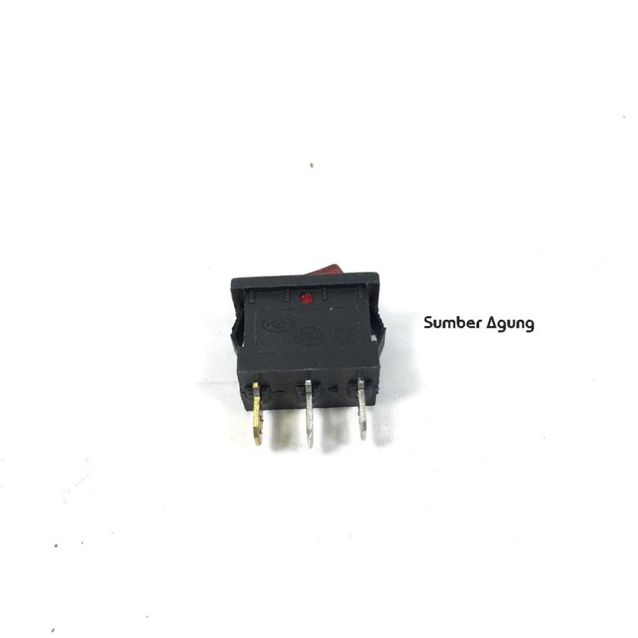 Saklar Mini Lampu SWITCH ON OFF Elektro Motor Indikator Merah Red 5A