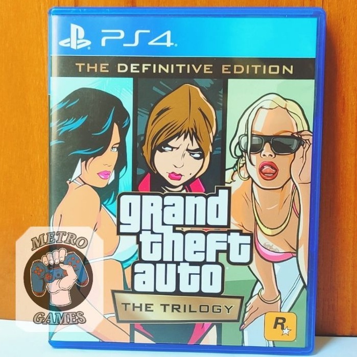 GTA Trilogy The Definitive Edition PS4 Kaset Grand Theft Auto The Trilogy Definitive Edition Playstation PS 4 5 GTA San Andreas 3 Vice City trilogi definitiv CD BD Game Games ps4 ps5 g t a definisi edisi v 4 5 3 GTA Trilogy PS4 terbaru reg 3 region asia