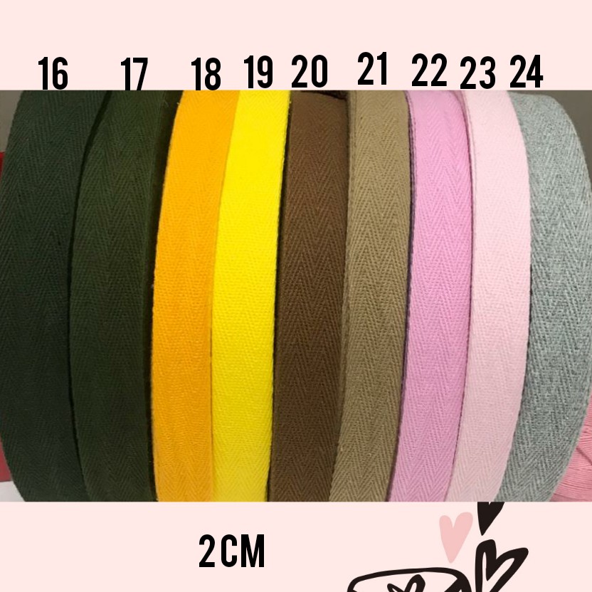 2 CM PITA KATUN | TALI GULING | TWILL JUAL PER 10 YARD