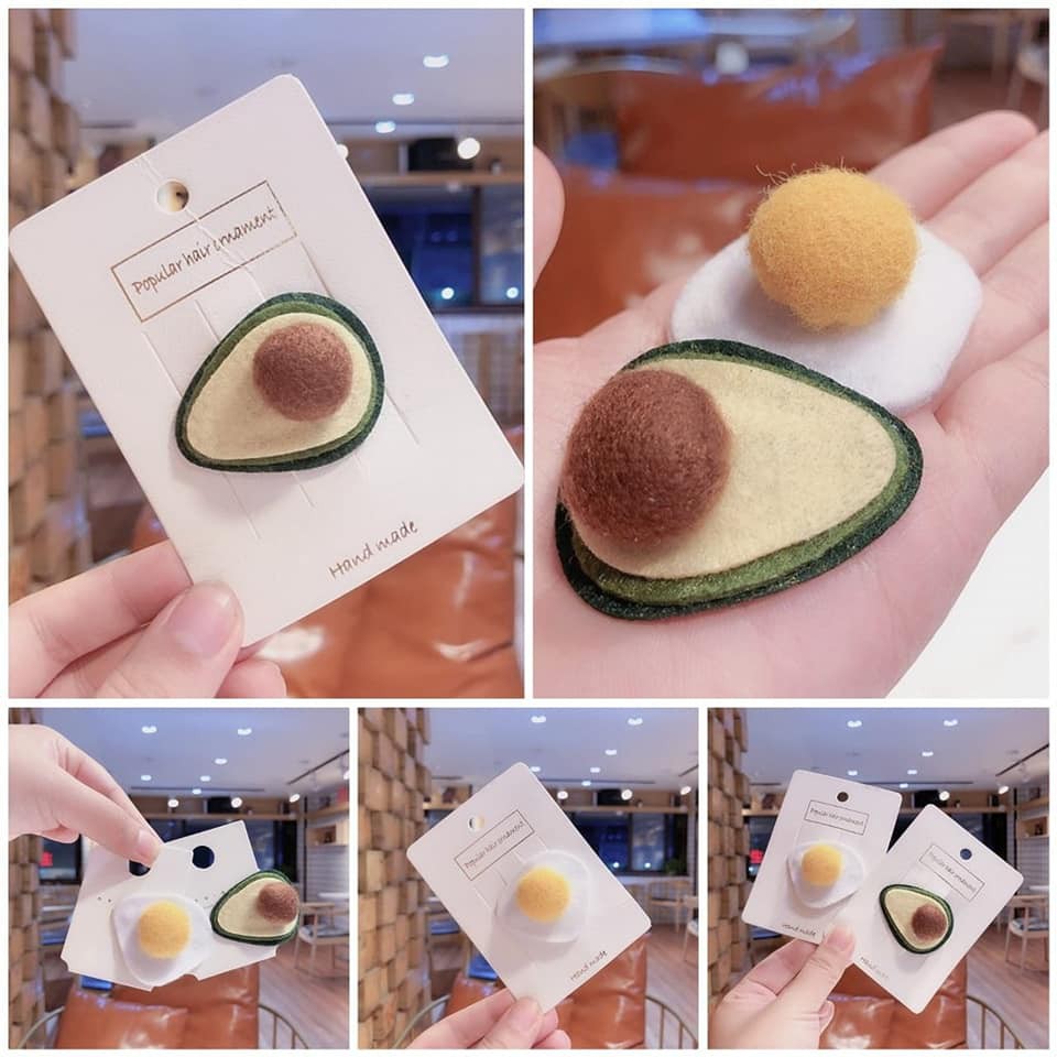 AKSESORIES JEPIT RAMBUT MODEL KOREA LUCU KLIP RAMBUT ANAK MODEL AVOCADO / EGG