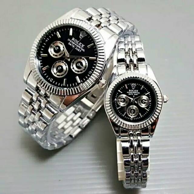 Flash Sale Jam Tangan Couple Pria/Wanita Murah RLX Rantai Crono Hiasan