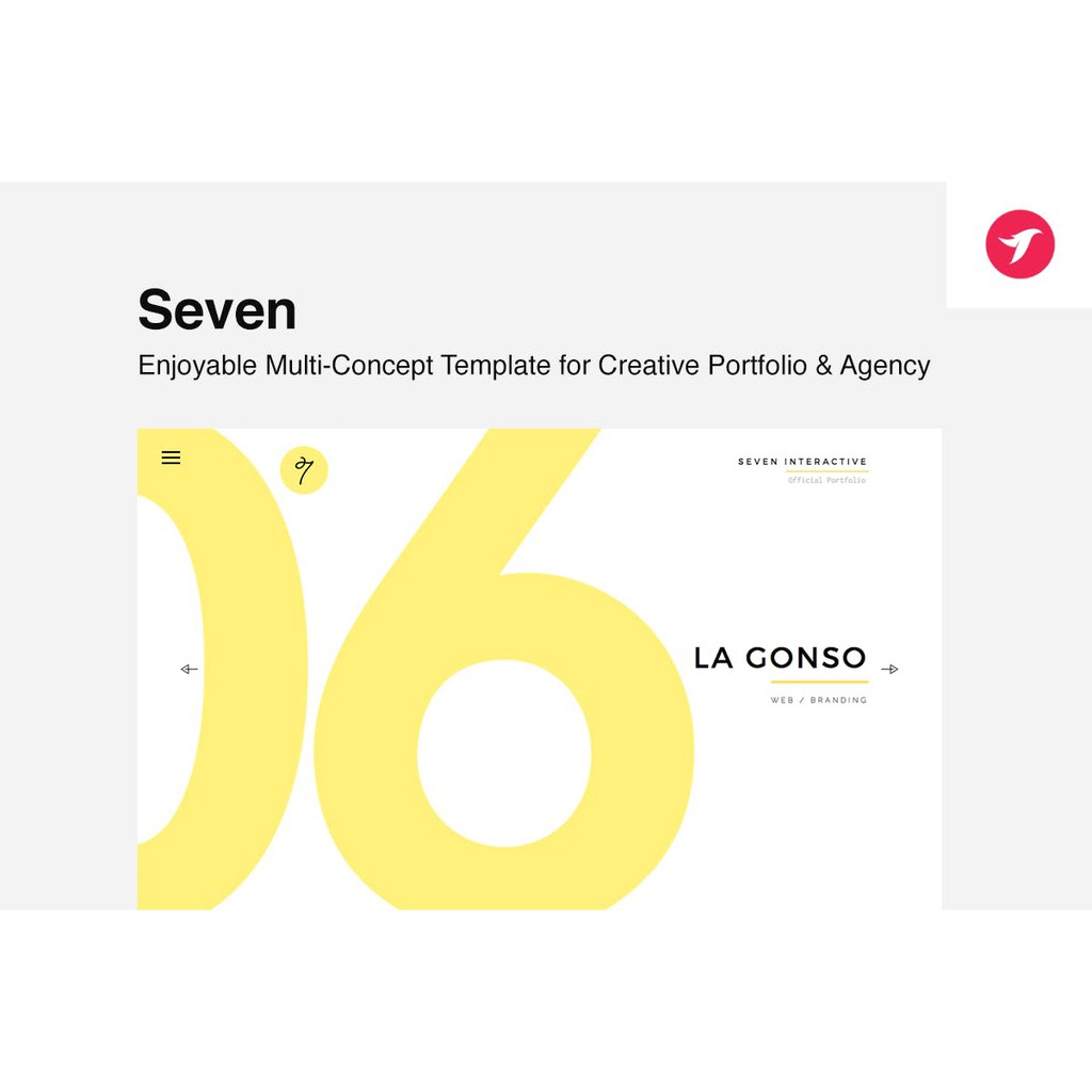 Landing Page -  Seven Portfolio Template for Creatives & Agency