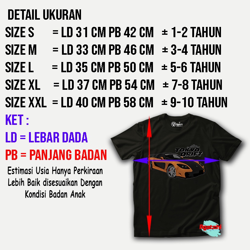 Baju Anak / Kaos Atasan Anak / Kids T Shirt Tokyo Drift