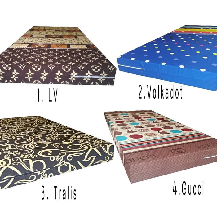 Sarung kasur busa / bed cover 180x200x15 - Motif LV