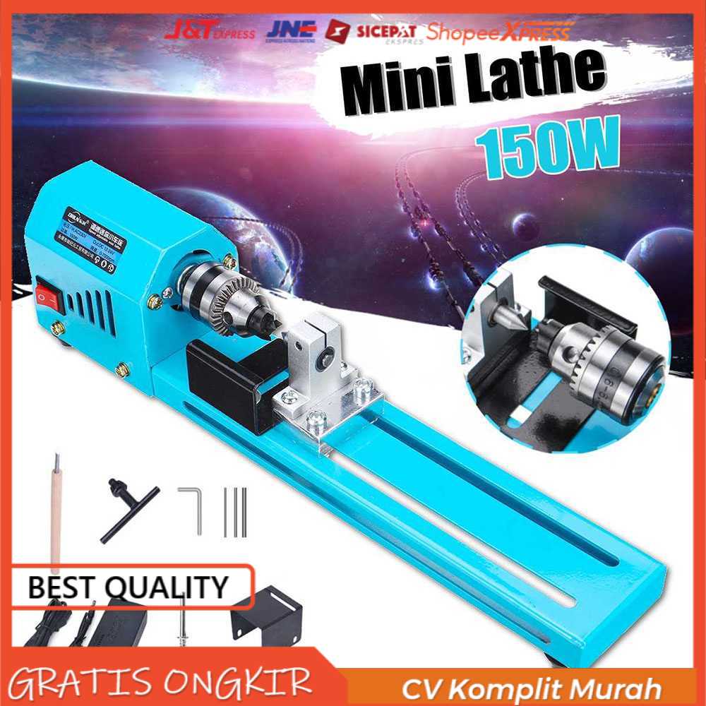 PROMO WOLIKE Mesin Bubut Kayu Mini Lathe Beads Woodworking 150W - X707 Peralatan Dapur Murah