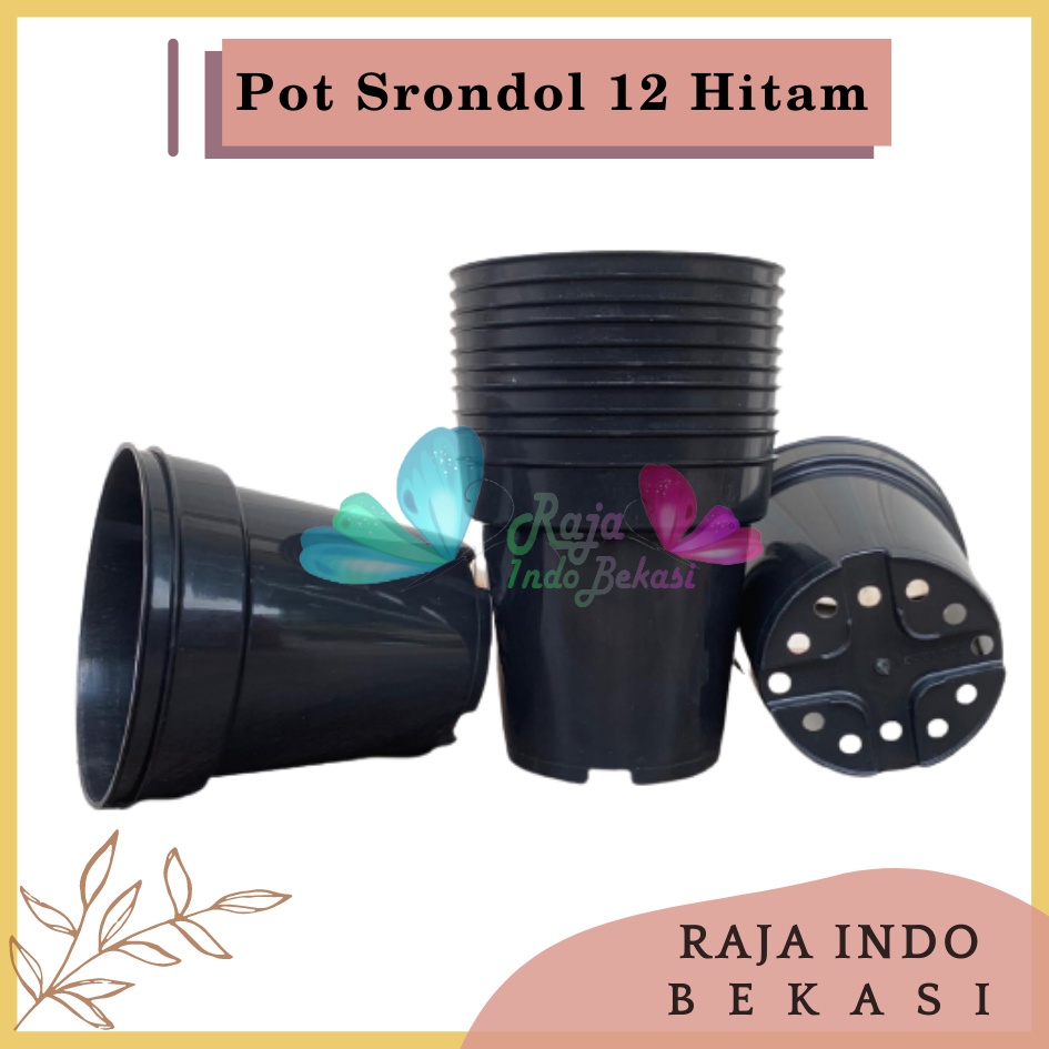 Pot Tinggi Srondol 12 HITAM - Pot Tinggi Usa Eiffel Effiel 18 20 25 Lusinan Pot Tinggi Tirus 15 18 20 30 35 40 50 Cm Paket murah isi 1 lusin pot bunga plastik lusinan pot tanaman Pot Bibit Besar Mini Kecil Pot Srondol