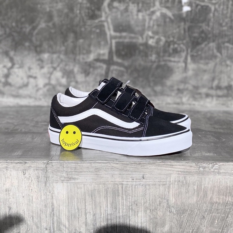 Vans Old Skool Classic Velcro Black White Original