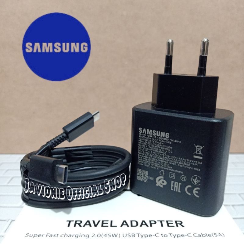 TRAVEL CHARGER SUPER FAST 45W 100% SAMSUNG GALAXY S22 ULTRA USB TYPE C KE TYPE C PROMO SEN