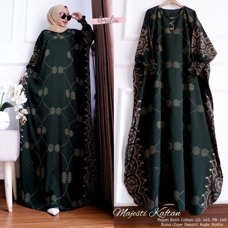 Majesti Home Kaftan - Kaftan Wanita Jumbo Rayon Tie Dye Premium Gamis Dress Kekinian Bigsize LD 165 cm