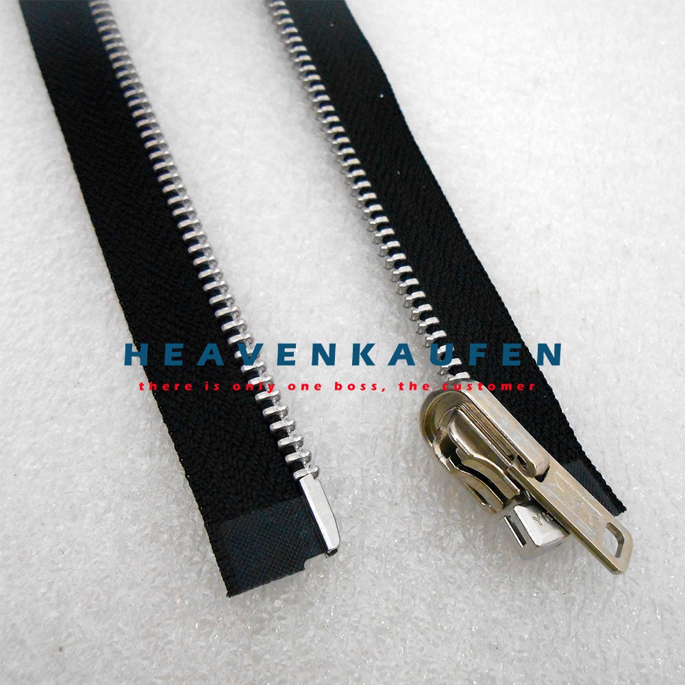 Resleting Zipper YKK Gigi Besi 30 cm / 12 inch Hitam - Silver Bolak Balik