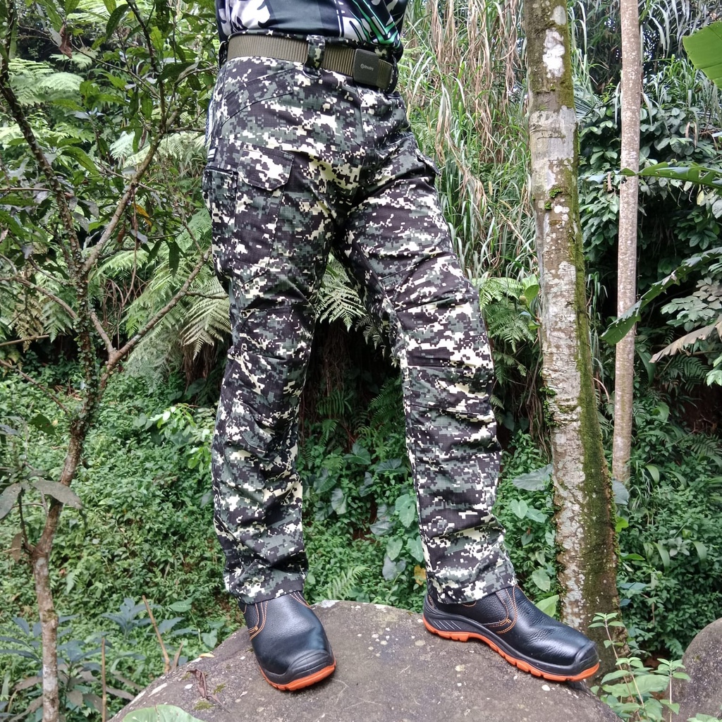 TERBARU Size 28-42 Celana Panjang Blackhawk Loreng Digital Abu Tactical Outdoor Trendy Murah Berkualitas