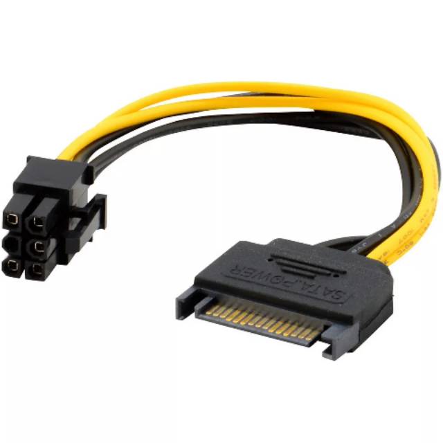 KABEL SATA 15 PIN MALE TO 6 PIN ATX
