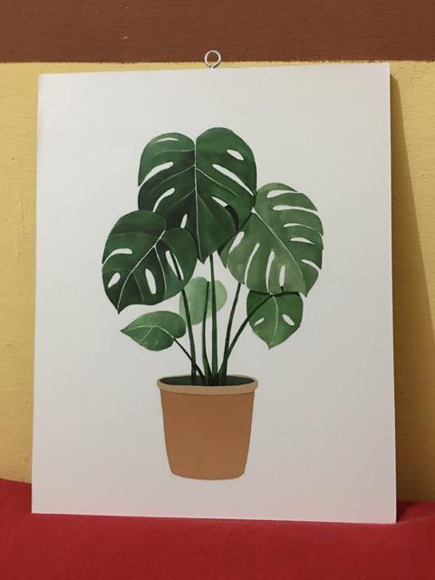 Hiasan Dinding Poster Dekorasi Rumah Tanaman Monstera Pajangan