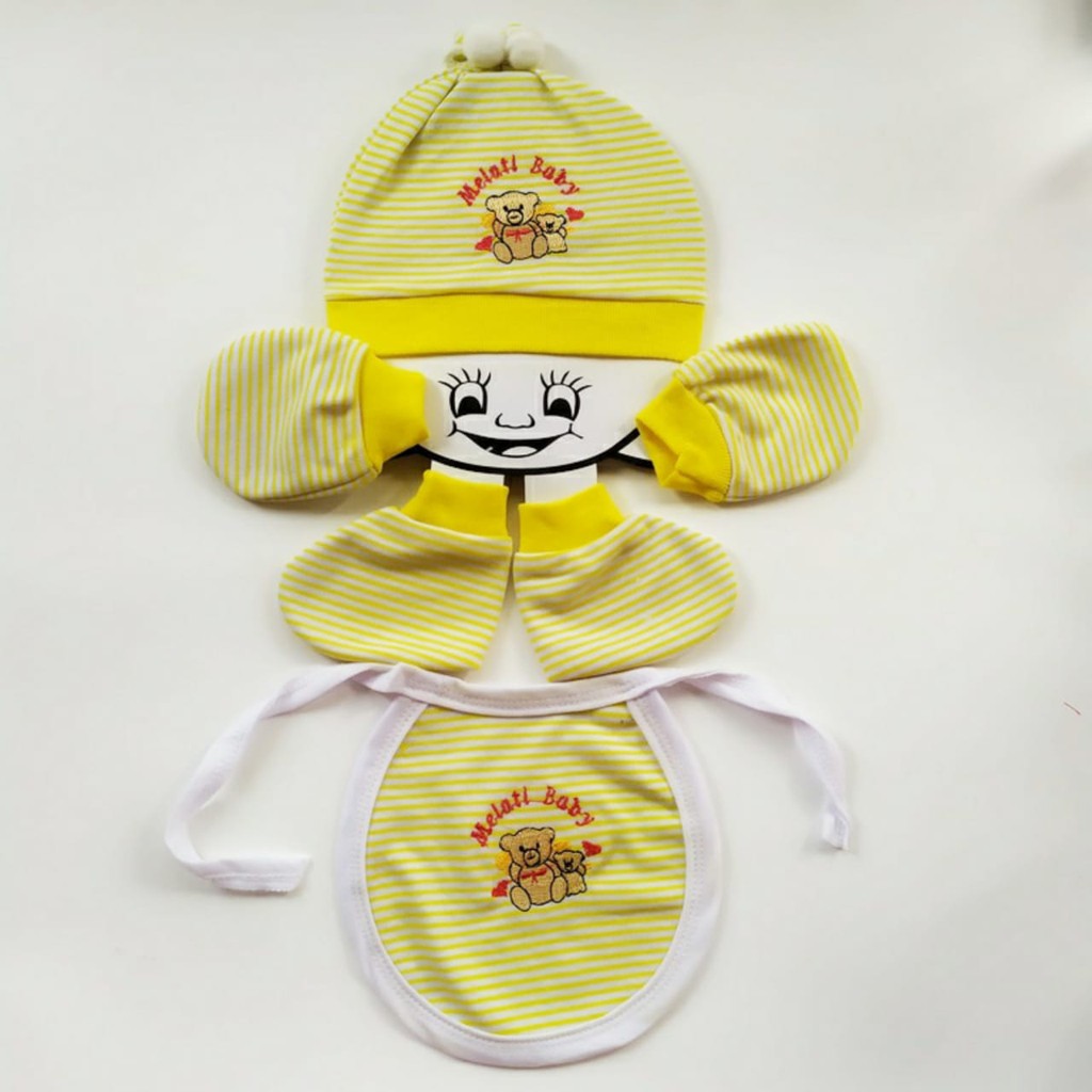 Topi Slabber Set Bayi 4 in 1 NewBorn