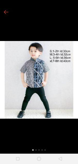 Kemeja Anak Katun Catra Amazon Batik Pekalongan Ori 1 Tahun