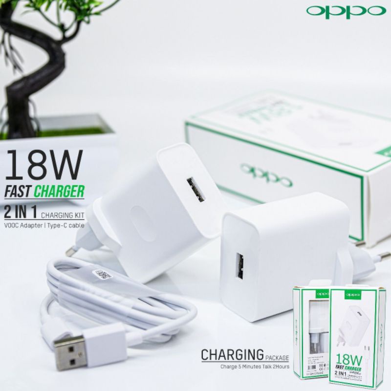 CHARGER OPPO 18W FAST CHARGING ORIGINAL GT