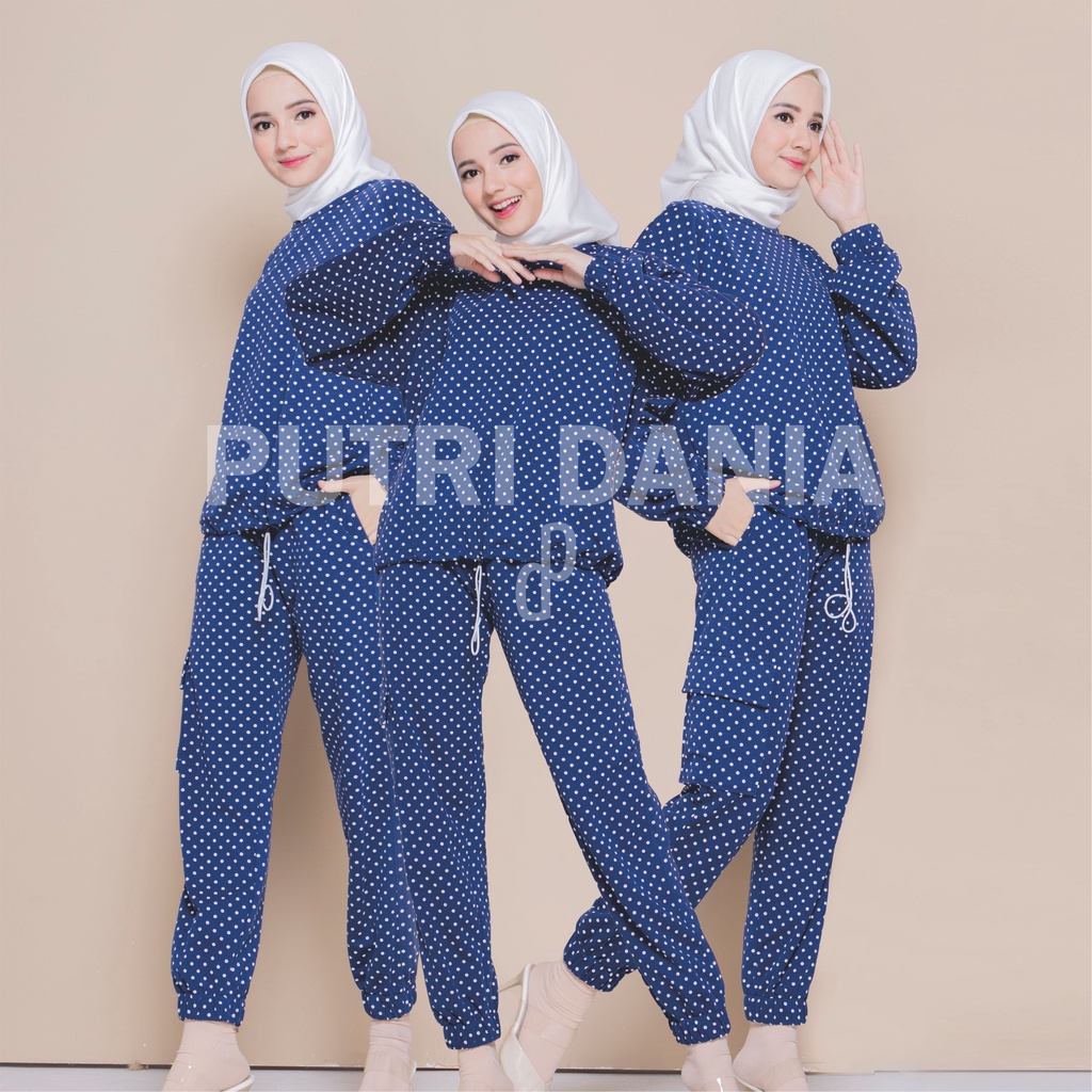 Putri dania setelan polka babyterry