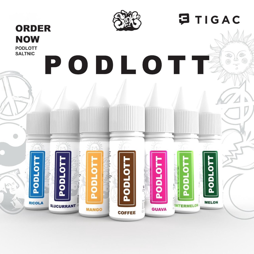 PODLOTT 15ML BLUCURRANT / MANGO /  WATERMELON / RICOLA / GUAVA / COFFEE