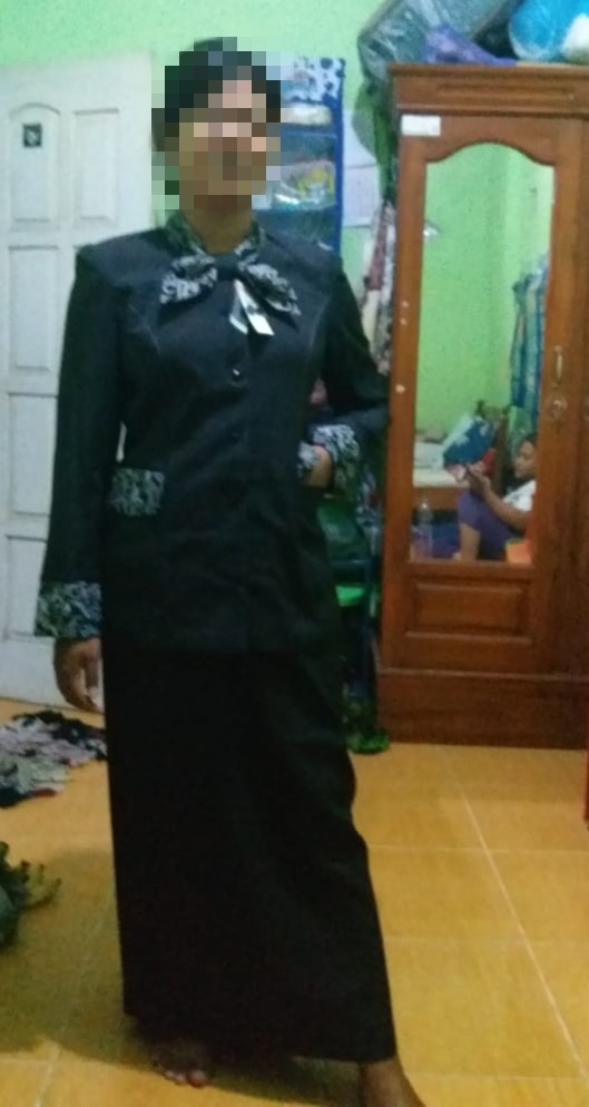 Set Blazer Baju Kerja Wanita Batik  Abu Abu Tua Guru,bank,hotel,sekretaris,kasir,klinik Kantor