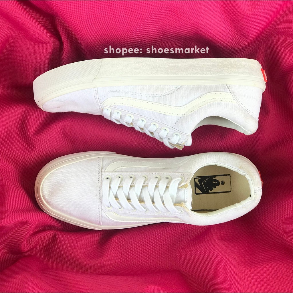 OBRAL SEPATU VANS OLDSKOOL ALL WHITE