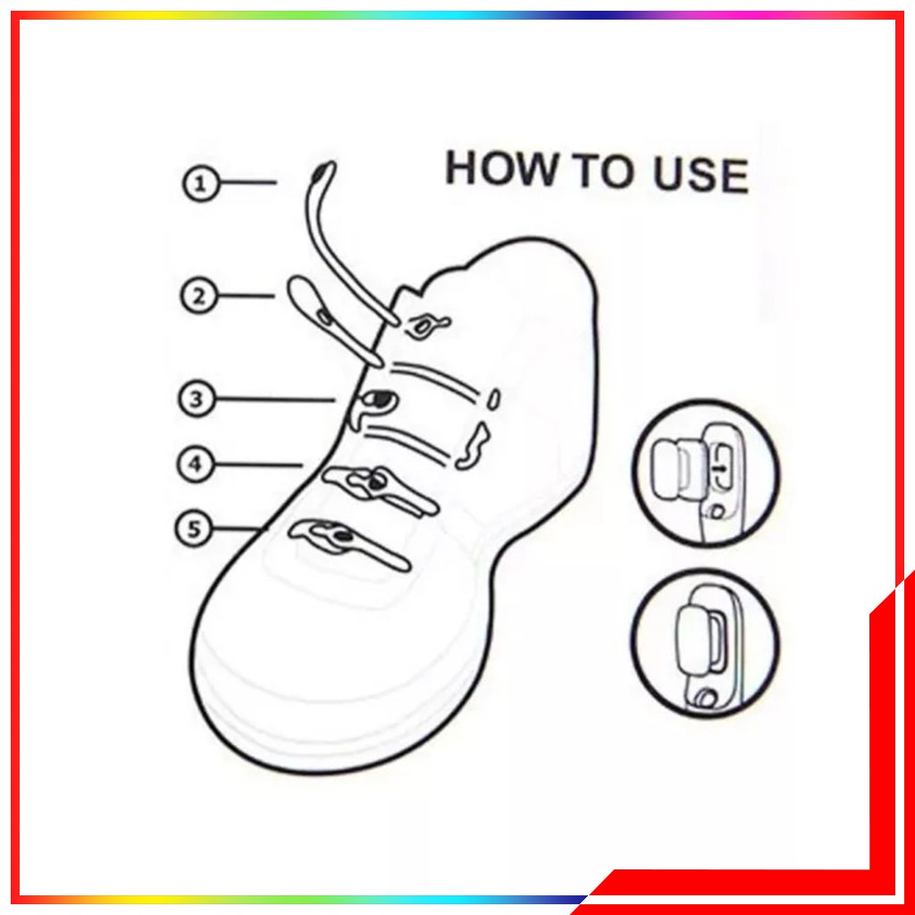 Tali Sepatu Silikon Elastis Tali Sepatu Kekinian Isi 6 Tali Warna Warni