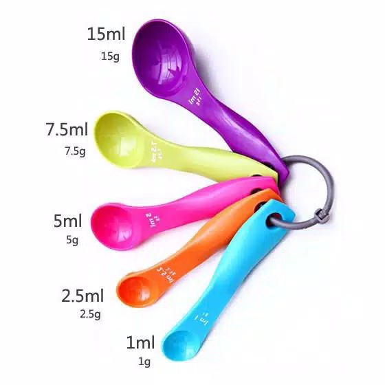 Sendok Takar Bumbu 5 in 1 - Sendok Takar - Measuring Spoon 1 set 5 sendok - Sendok Takar MPASI Bayi