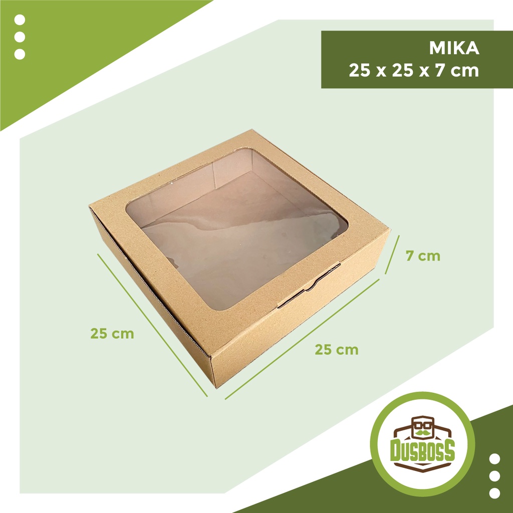 

Kardus MIKA uk. 25 x 25 x 7 cm -- Kotak Kue / Cake / Roti / Bakery / Hampers / Kado--