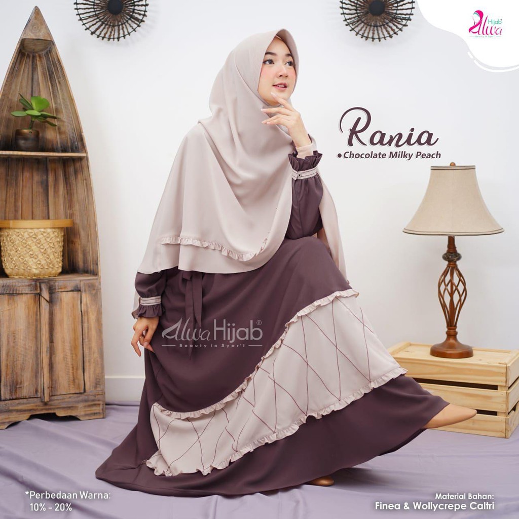 GAMIS RANIA 1 SET KHIMAR || ALWA HIJAB