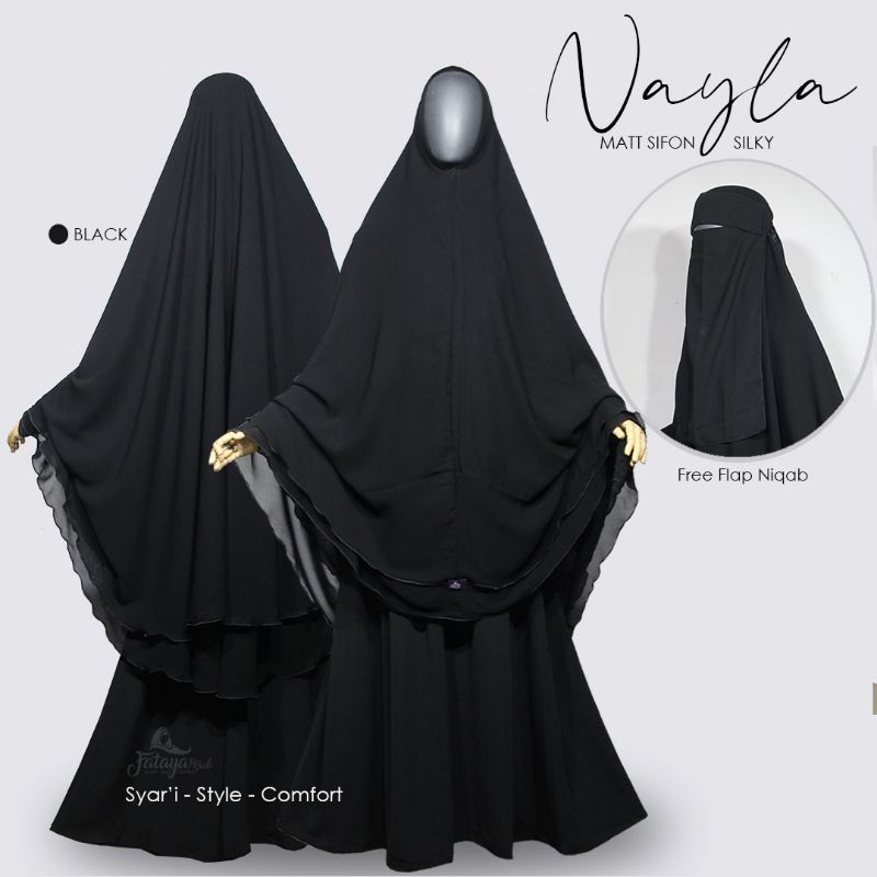 FATAYAHIJAB khimar Jilbab Syar'i Nonpet Nayla matt sifon silky arab PREMIUM