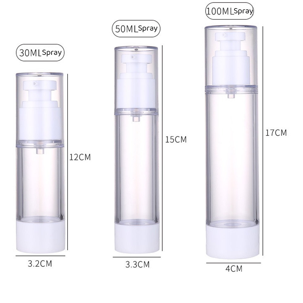 Botol Spray Transparan travelling travel  Botol Lotion Pump Bahan Plastik 30ML 50ML