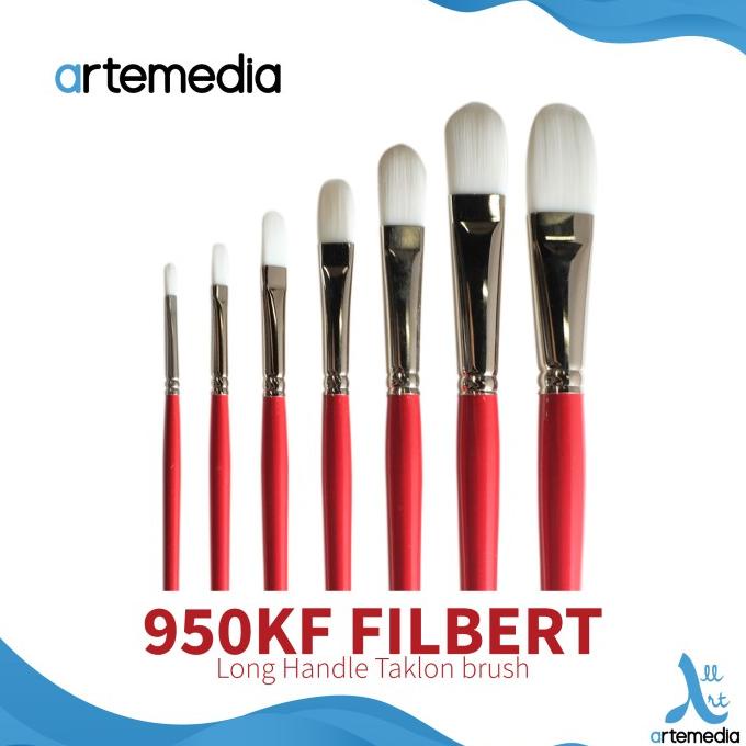 

TERBARUU!! Arte Red 950KF Filbert White Taklon Brush PROMO