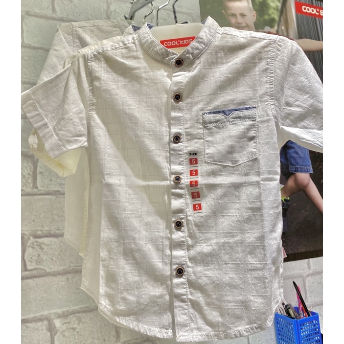 Baju koko putih lengan pendek anak laki-laki Cool kids (4-14th)
