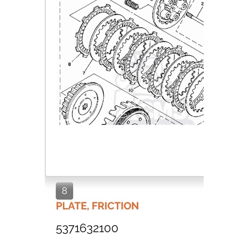 kampas kopling yamaha scorpio pnp it125 it175 bw200 set 5pcs 537 16321 we63a 00 plate friction