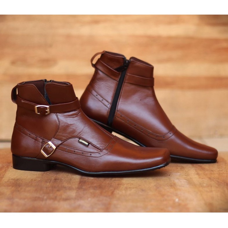 Sepatu Boots Pantople Pria Kulit Asli CEVANY PACUAN Original Handmade Bandung Sepatu Formal Pria