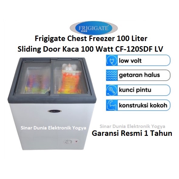 Frigigate Chest Freezer 100L Sliding Door 100Watt CF-120SDF LV 120SDF