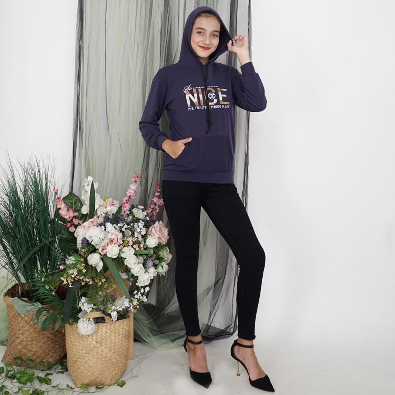 Kaos Wanita Hoodie Tangan Panjang