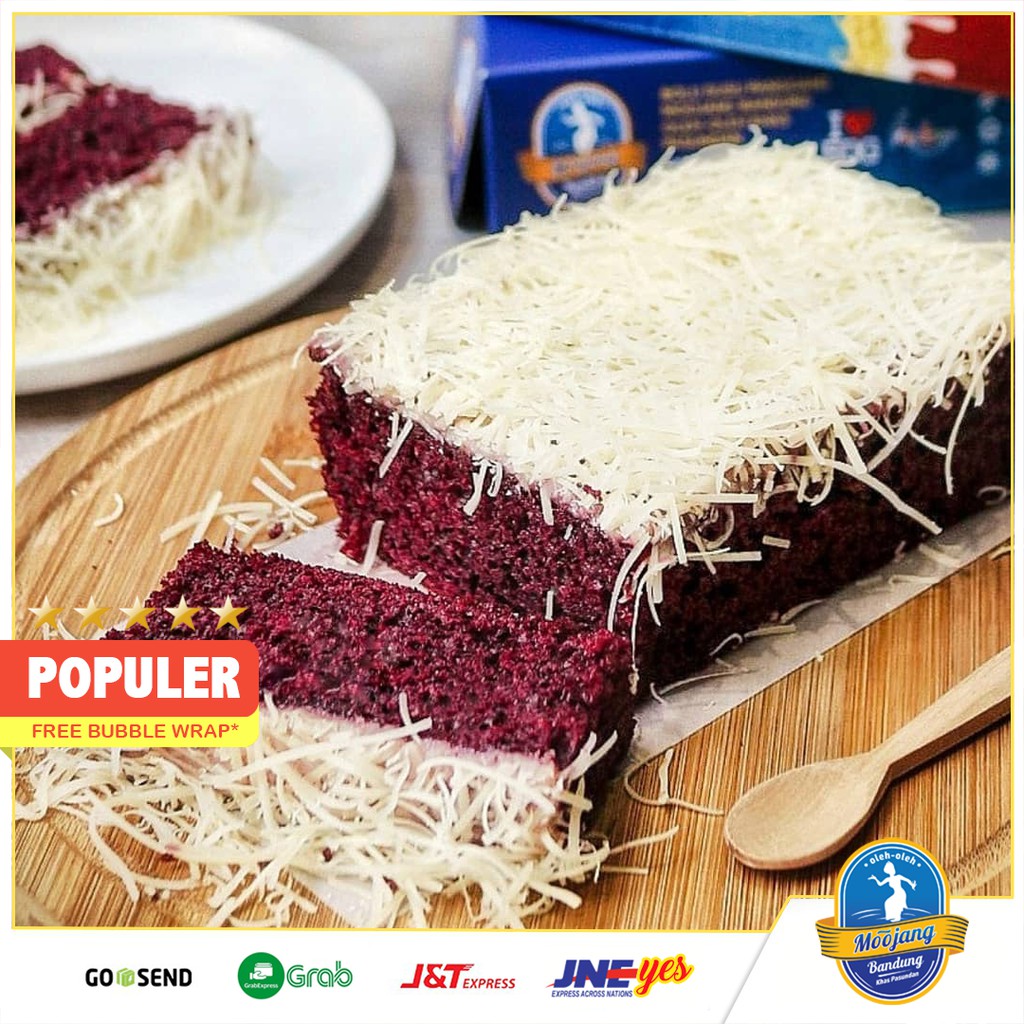 [KHUSUS P. JAWA] Bolu Susu Panggang Red Velvet Moojang Bandung Topping Fla Susu Keju dan OREO Best Seller Redvelvet