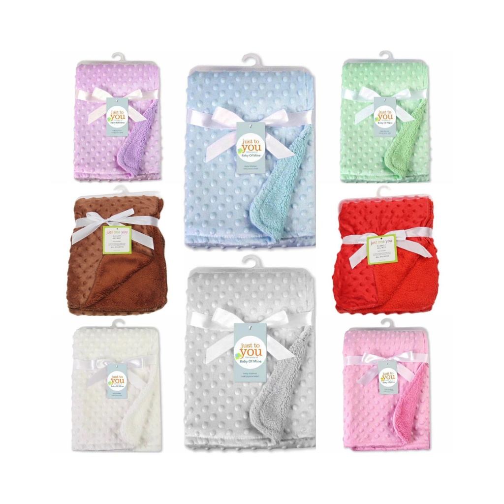 Selimut Bayi Fleece Minky Dot / Baby Blanket Tanpa Topi