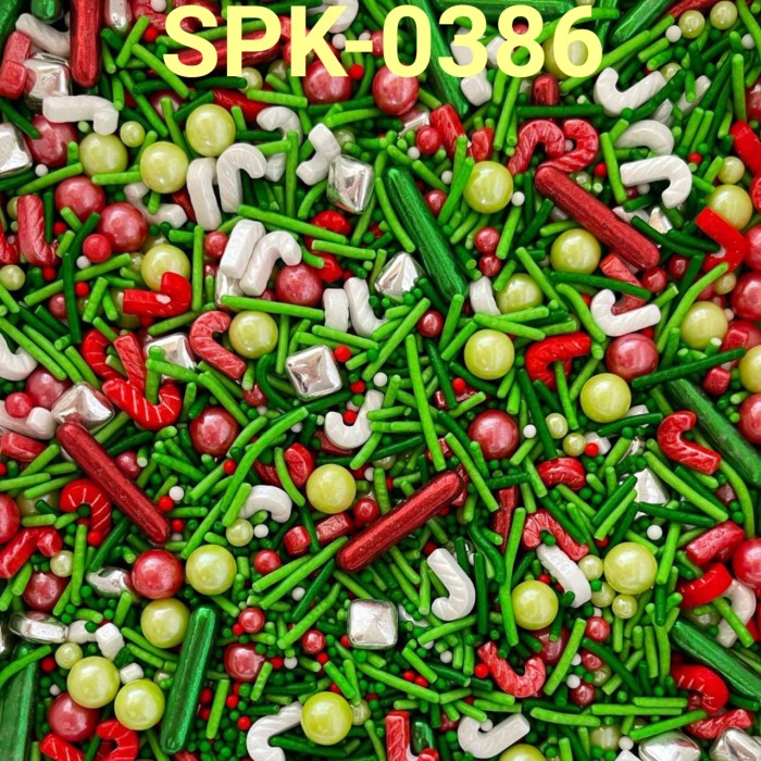 

SPK-0386 SPRINKLES SPRINKLE SPRINKEL 1KG NATAL CANDY CANE MERAH HIJAU BEST SELLER
