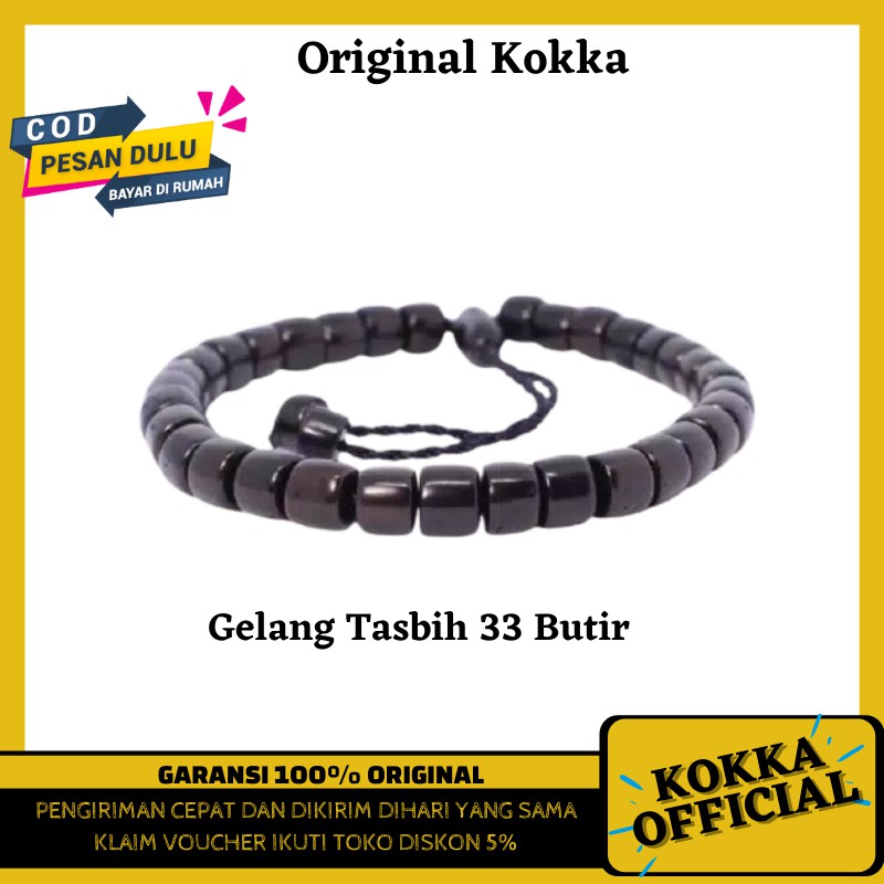 (COD) Gelang Tasbih Kayu Kaukah Marjan 33 Butir Asli Kaokah Kokkah Koka Kaoka Kauka By Kokka Officia