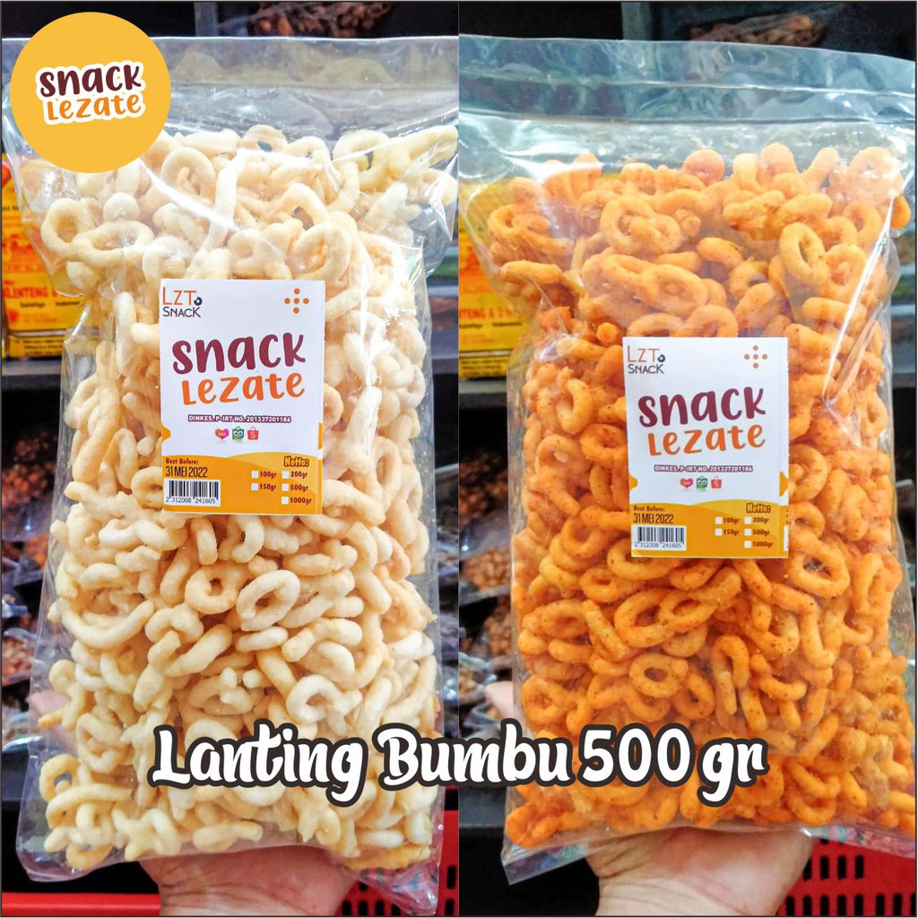 

Lanting Kebumen 500gr Klanting Kiloan / Lanting Bumbu Rasa Bawang Pedas Manis Balado / Lezate Snack