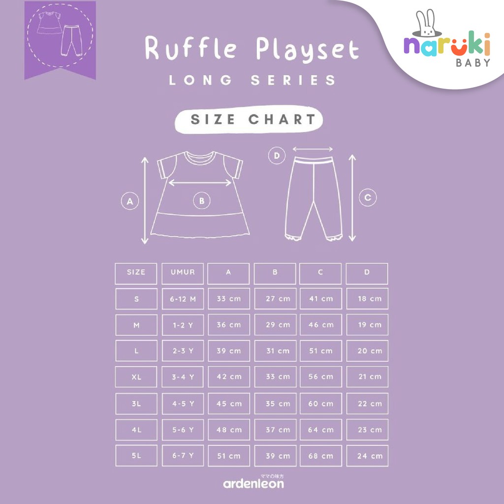 Ardenleon Ruffle Playset Long Girl Arden Leon Baju Setelan Panjang Anak Perempuan