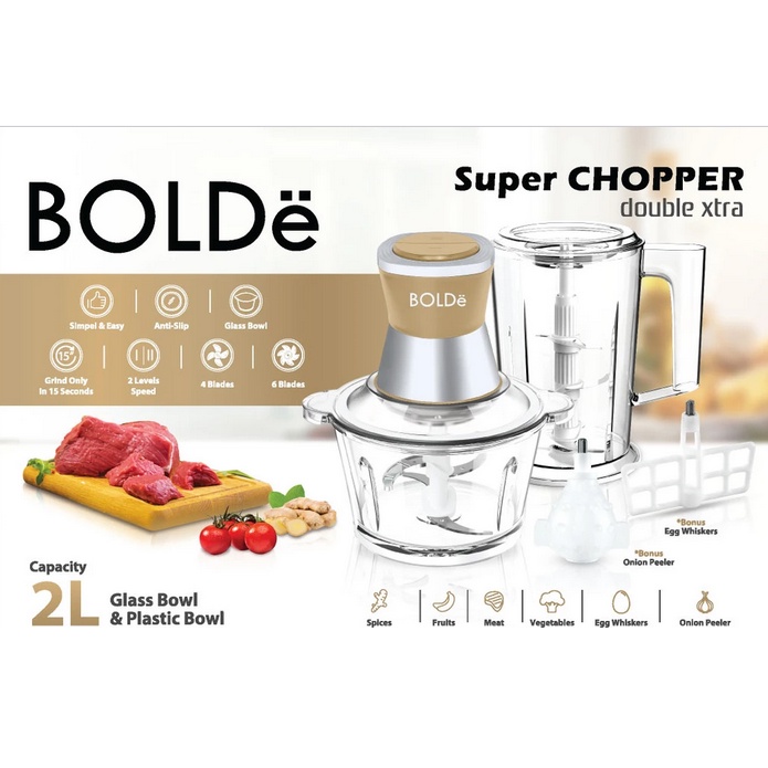 Super CHOPPER DOUBLE EXTRA ( EXTRA CUP + ACCESSORIES ) Original BOLDe